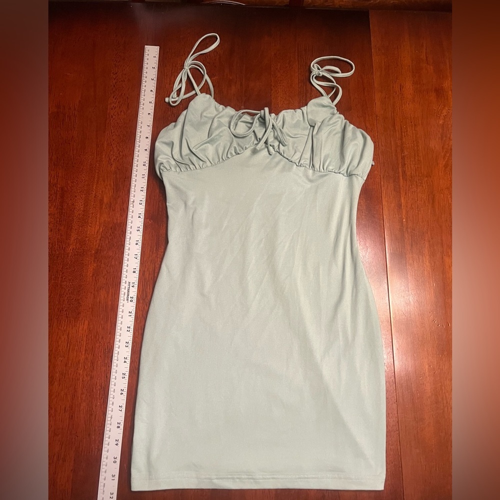 Rue21 Light Green Dress with Ruched Design